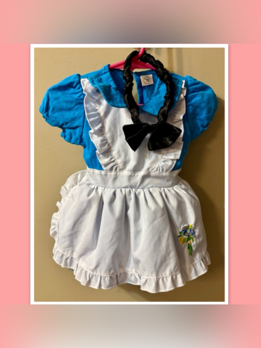 Alice in Wonderland Baby Costume ~Bodysuit ~ Size 6-12 Mo.
